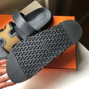 Hermes H Logo Black And Khaki Leather Chypre Sandals Flats Hermes | Shoes | Hermes H Logo Black And Khaki Leather  main image 3